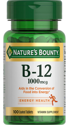 Vitamina B-12, Marca Nature S Bounty, 1000 Mcg, 100 Comprimi