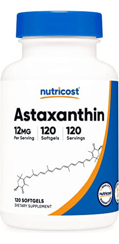 Suplemento Nutricost Astaxantina 12 Mg 120 Cápsulas Gelatino - Imagem 7