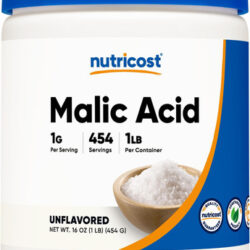 Nutricost Ácido Málico Em Pó 1lb - Sem Glúten, Não Ogm (454
