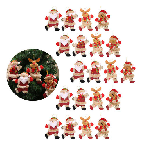 Decorações De Natal Boneco De Neve Papai Noel Alce Urso 20p