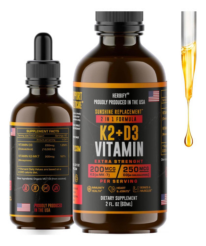 Gotas De Vitamina D3 K2 - Vitaminas Líquidas Para Mulheres,