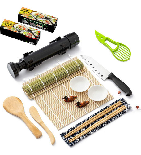 Kit 14 Esteiras Preparo De Comida Japonesa Sushi Bambu