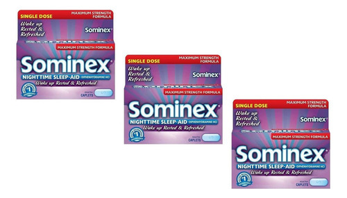 Cápsulas Sominex Nighttime Sleep-aid, Força Máxima, 16 Cada