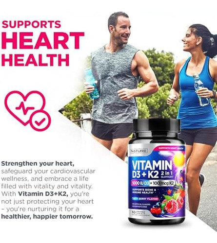 Vitamina D3 K2 - Vitamina D Mastigável 5000 Ui E K2 Mk-7 100 - Imagem 8