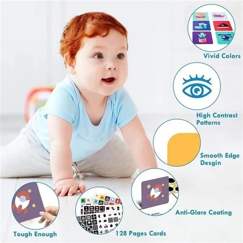 Brinquedo De Cartão De Estimulação Visual Montessori Para Ed - Imagem 2
