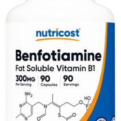 Suplemento Nutricost Benfotiamina 300mg 90 Cápsulas
