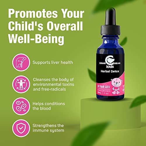 Cedar Bear Herbal Detox For Kids É Um Suplemento Líquido De - Imagem 3