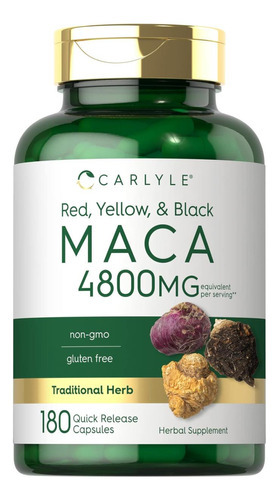 Cápsulas De Raiz De Maca Carlyle | 4800mg | Contagem 180 | E
