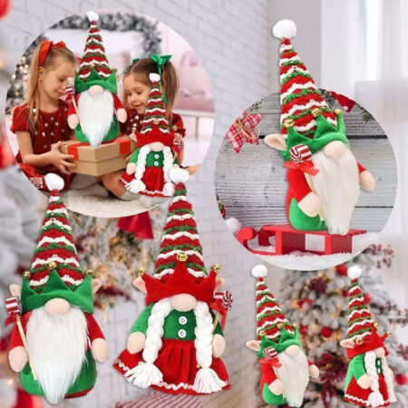 2 Peças Enfeite De Boneca Elfo Sem Rosto Natalino - Imagem 4