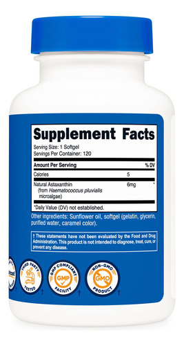 Suplemento Nutricost Astaxantina 6mg 120 Cápsulas Gelatinosa - Imagem 6