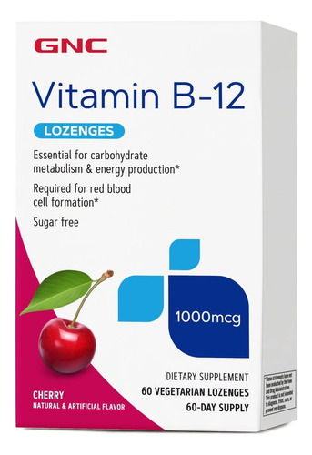 Vitamina B-12 Marca Gnc, 1000 Mcg, 60 Pastilhas
