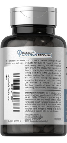 Suplemento Biliar De Boi Horbäach | 1000mg | 100 Cápsulas | - Imagem 2