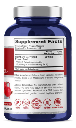 Nusapure Hawthorn Berry 10.000 Mg Por Cápsula Vegetal, Conta - Imagem 3