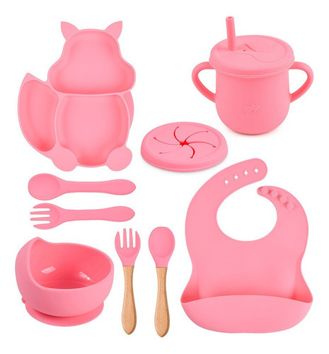 Conjunto De Talheres De Silicone Baby Squirrel De 9 Peças - Imagem 14