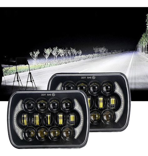 Aaa Farol Led Retangular De 300w 5x7 Para Jeep Wrangler Yj - Imagem 4