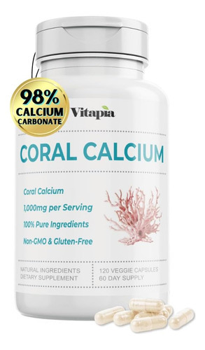 Vitapia Coral Cálcio 1000mg - 120 Cápsulas Vegetais - Não Og