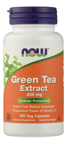 Now Foods Extrato De Chá Verde 400mg 60% Cápsulas, 100 Ct