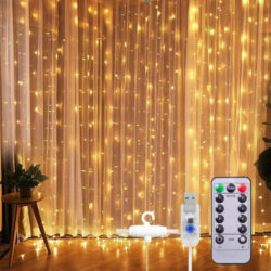 Cortina De 3x3m, Luzes Led, Decoração De Natal