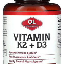 Olympian Labs Vitamina K2 + D3, 60 Porções, Suporta Sistema