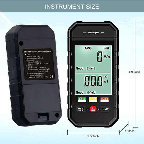 Testador De Radiação Eletromagnética Digital Lcd Emf Detecto - Imagem 3