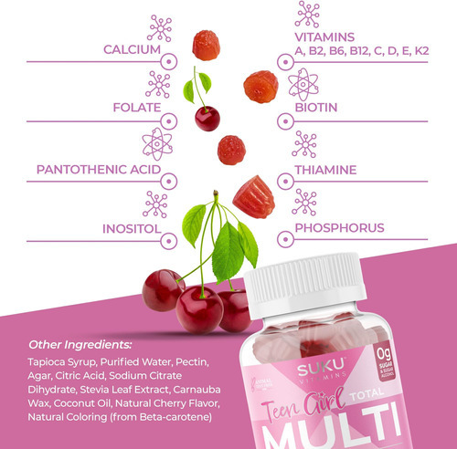 Vitaminas Suku Gomas Para Meninas Adolescentes - Suplemento - Imagem 5