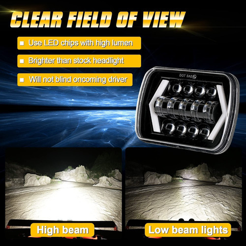 Farol Led 5x7 Troller Rf Wrangler Gmc 3500 Drl - Imagem 5