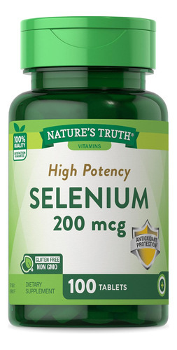 Suplementos Natures Truth Selenium 200 Mcg, 100 Contagens