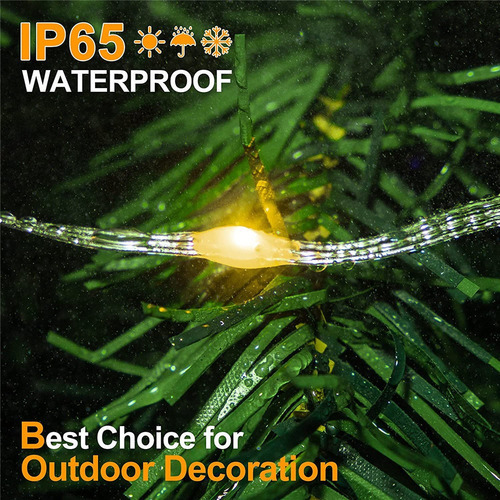 20m 8 Padrão Solar Light Leather Cord Decoração De Natal - Imagem 5