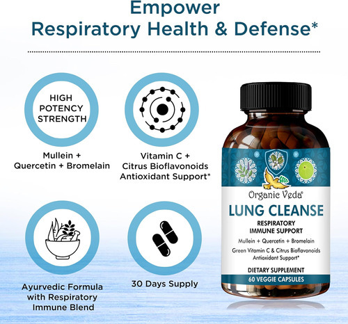 Orgânico Veda Lung Cleanse Suporte Imunológico Respiratório - Imagem 6