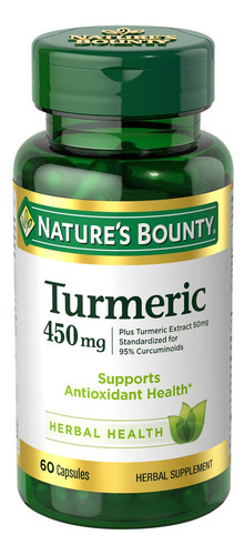 Suplemento Nature"s Bounty Curcuma Curcumina 60 Cápsulas