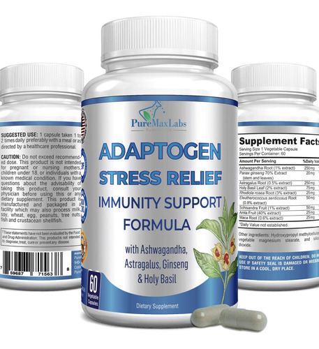 Fórmula De Suporte Imunológico Adaptogen Stress Relief, 60