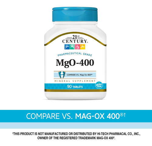 Comprimidos De 400 Mg De Mgo Do Século 21, Contagem De 90, S - Imagem 3
