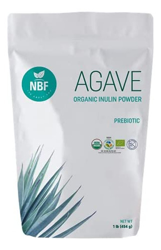 Pó De Inulina De Agave Orgânico Nbf (16 Onças) - 100% Puro,