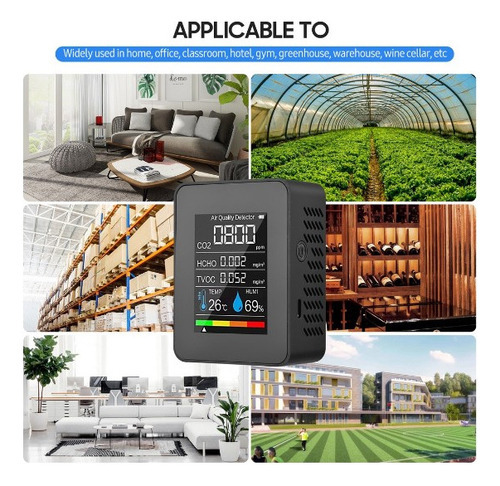 Detector De Qualidade Do Ar Formaldeído Tvoc Sensor Co2 Pm2. - Imagem 5