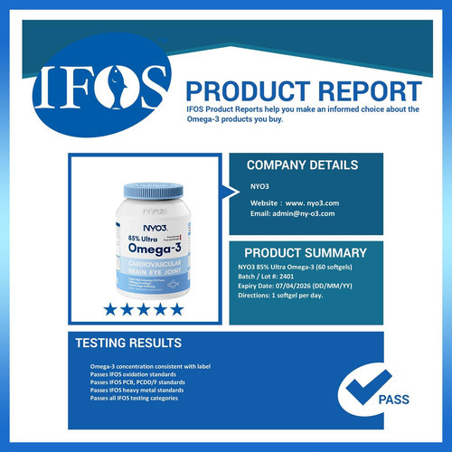 Nyo3 Omega 3 Suplemento De Óleo De Peixe 1000mg, 85% Reester - Imagem 3