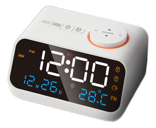 Despertador Digital Led Com Função De Rádio Fm, Higrômetro - Imagem 7