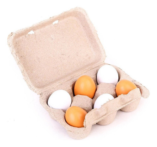 M 6 Pack De Ovos De Madeira Brinquedos De Cozinha Para - Imagem 3