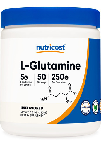 Suplemento Nutricost L-glutamina Em Pó 250g Vegano