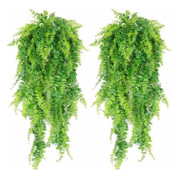 2 Peças Vinhas Suspensas Artificiais Samambaias Plantas Fake