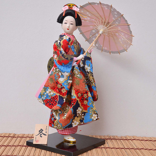 Bonecas Geisha Japonesas, Artesanato, 30cm, Bonecas Kimono, - Imagem 8
