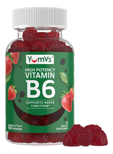 Yum-vs Vitamina B6 Gomas 100mg Por Yumvs | Suporta Sistema