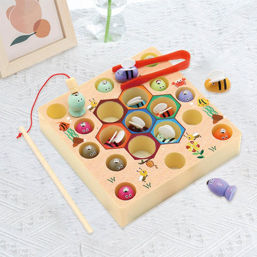 Montessori De Madeira Braçadeira De Pesca Jogar Jogamento - Imagem 5