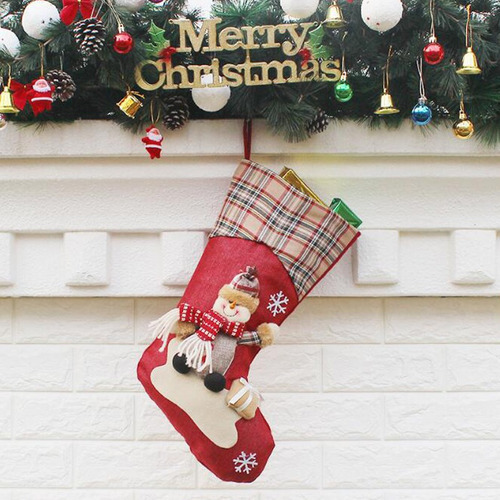 3pcs Adorável Natal Meias Lareira Árvore Decoração - Imagem 3