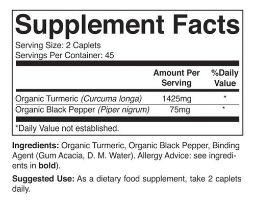 Cúrcuma Orgânica Brieofood Com Pimenta Preta 1500mg, 45 Porç - Imagem 3