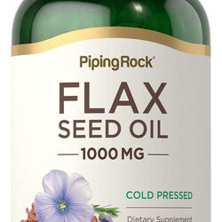Cápsulas Softgel De Óleo De Linhaça Piping Rock 1000mg | Con