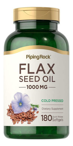 Cápsulas Softgel De Óleo De Linhaça Piping Rock 1000mg | Con