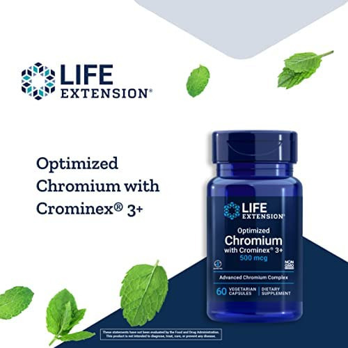 Life Extension Cromo Otimizado Com Crominex 3+ 500 Mcg Suple - Imagem 3