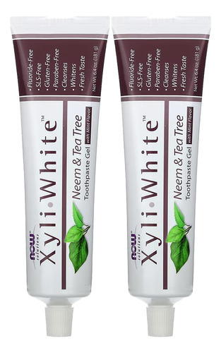 Creme Dental Now Foods Xyliwhite Neem E Tea Tree, 6,4oz 2un