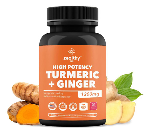 Açafrão + Cápsulas De Gengibre 1200mg | Conforto Conjunto, S