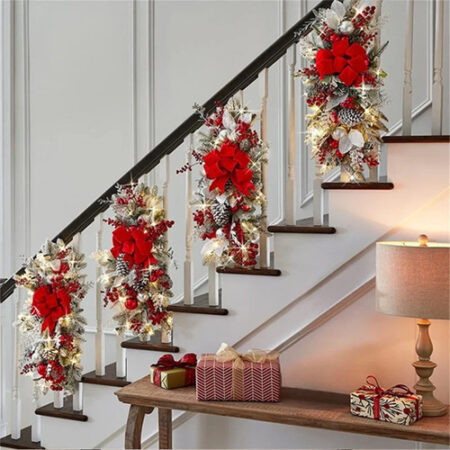 Decoração De Guirlanda De Natal Gigante De 4 Kits Com Luzes - Imagem 7